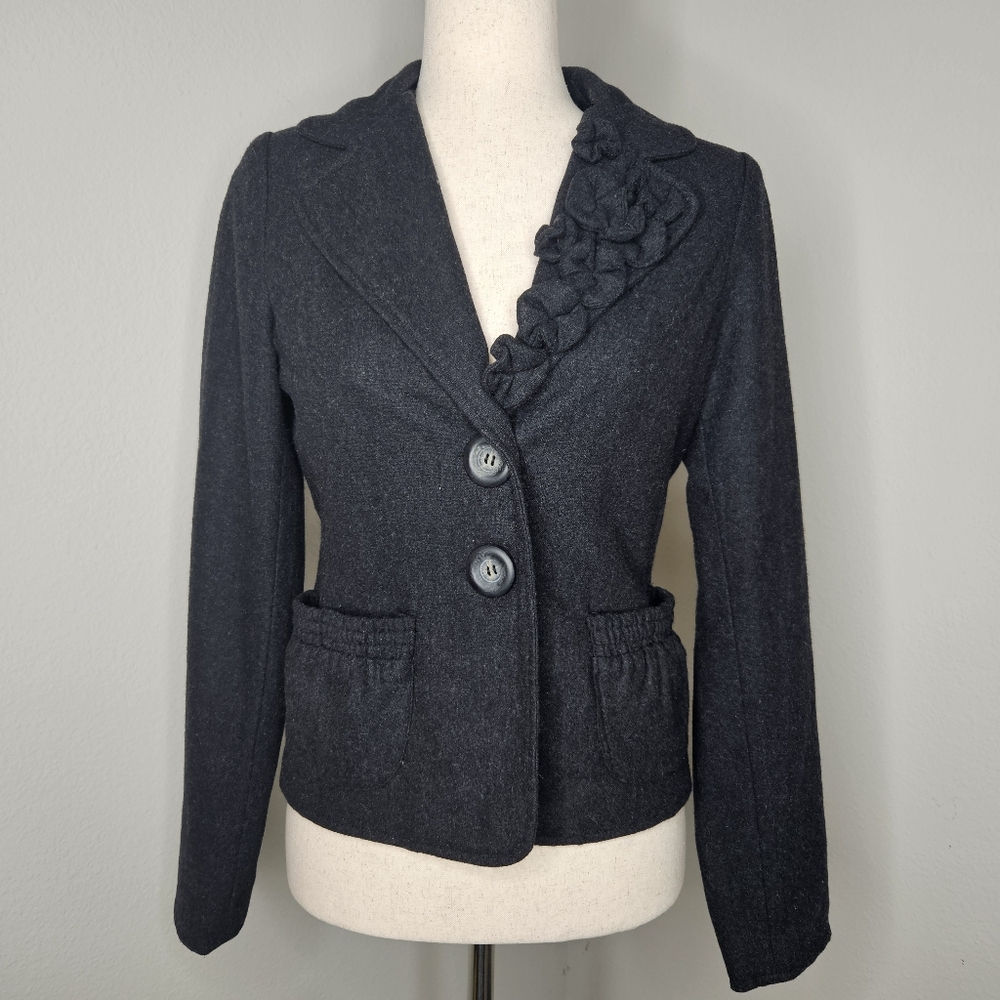 Small Jaloux blazer jacket dark gray 50% Wool Small 108